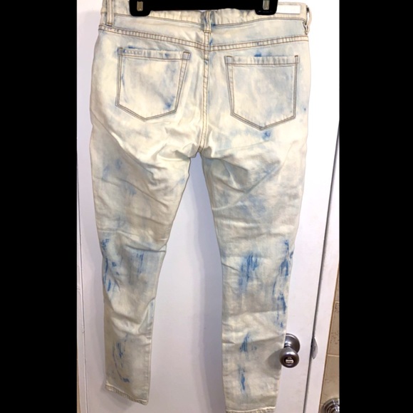NWT BLANKNYC White+Blue Ripped TieDye Jeans Size31 - Picture 2 of 6
